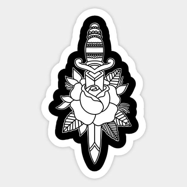 HomeSchoolTattoo Dagger and Rose Sticker by HomeSchoolTattoo